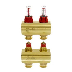 Розпод колектор Danfoss FHF 088U0522 (2+2 з ротаметрами)