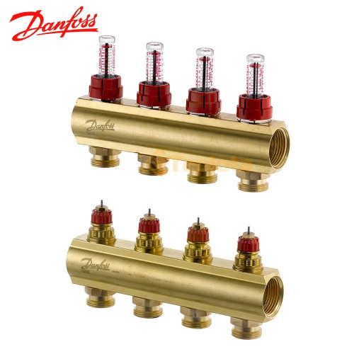 Розпод колектор Danfoss FHF 088U0524 (4+4 з ротаметрами)