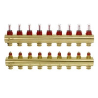 Розподільник колектор Danfoss FHF 088U0529 (9+9 з ротаметрами)