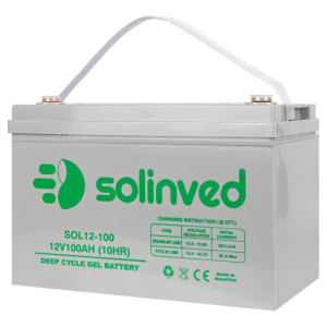 Акумуляторна батарея SOLINVED 100-12 GEL 12V 100 Ah (330 x 173 x 218), 30.4 kg Grey Q1/48