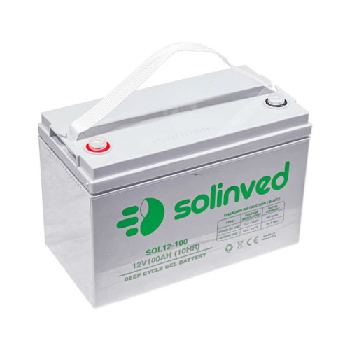 Акумуляторна батарея SOLINVED 100-12 GEL 12V 100 Ah (330 x 173 x 218), 30.4 kg Grey Q1/48